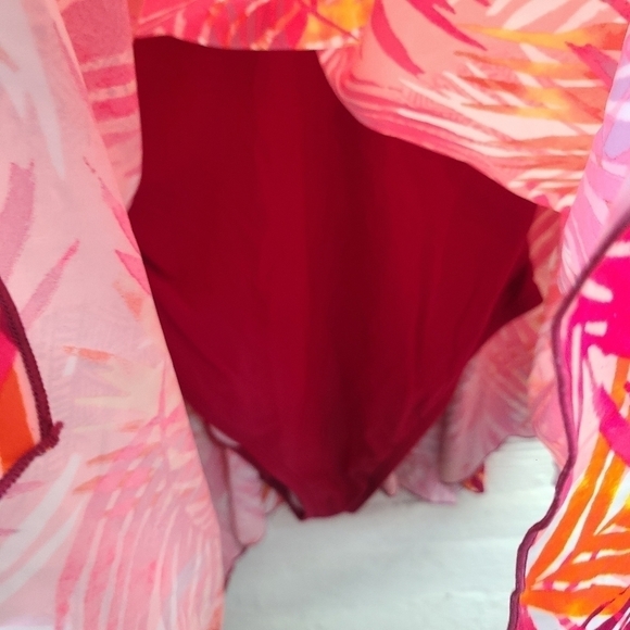 Ocean Dream Signature Tahitian Palm Sharkbite Swim Dress  Size 14 - Picture 3 of 5